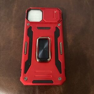Sleek Red Phone Case with Kickstand